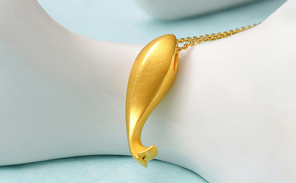 小鱼3D硬金项链
