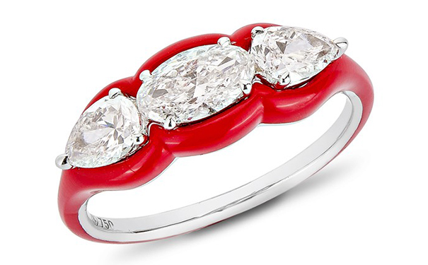 Diamonds in Red 白金戒指，by Etho Maria