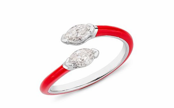 Diamonds in Red 白金戒指，by Etho Maria