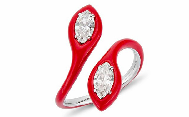 Diamonds in Red 白金戒指，by Etho Maria