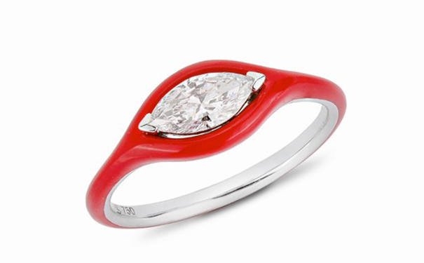 Diamonds in Red 白金戒指，by Etho Maria