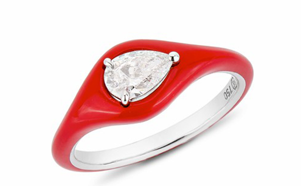 Diamonds in Red 白金戒指，by Etho Maria