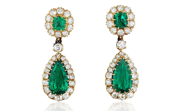 『Lot 24』哥伦比亚祖母绿钻石耳坠