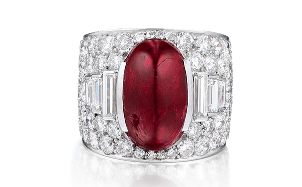 『Lot 11』Trombino 系列缅甸红宝石镶钻戒指，by Bulgari