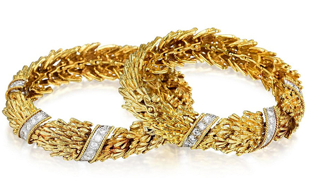 『Lot 3』黄金镶钻手链/项链，by David Webb