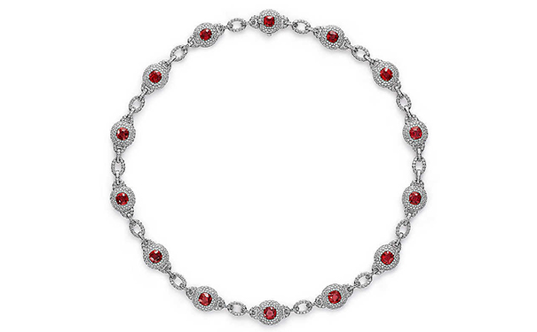 红宝石铂金项链