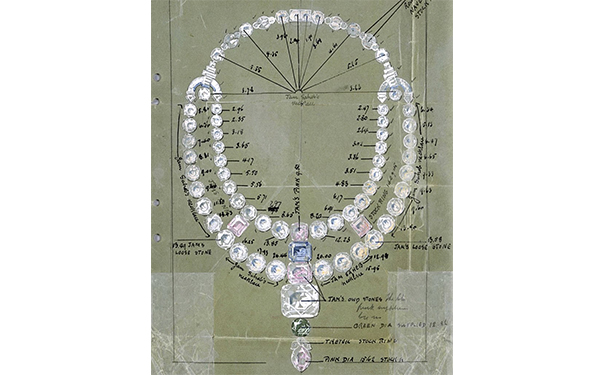 1931年「Jeanne Toussaint」项链手绘图