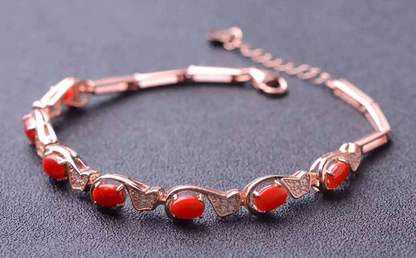 925银红珊瑚手链
