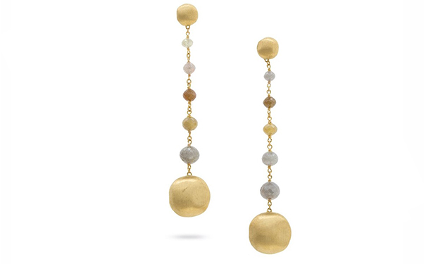 由金珠和钻石原石珠串成。