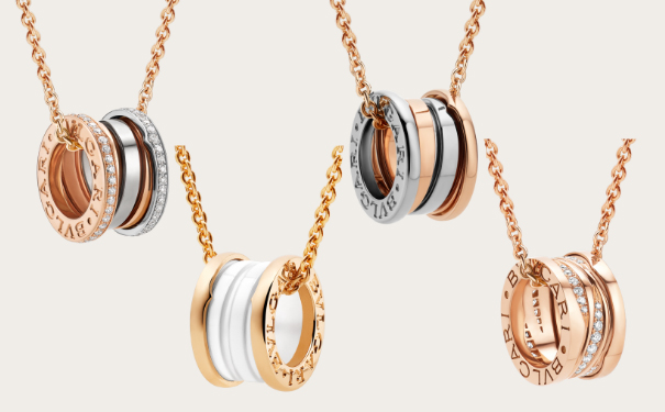 宝格丽玫瑰金弹簧项链