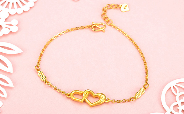 爱心黄金手链