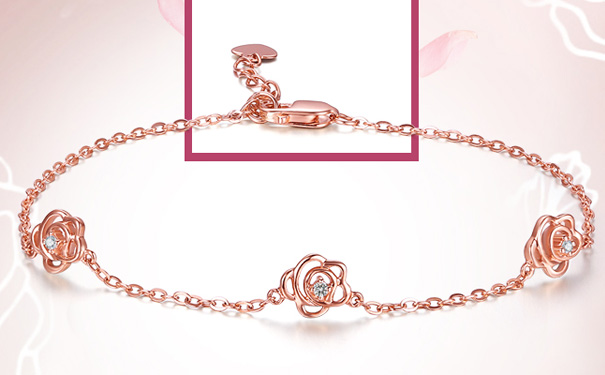 玫瑰花钻石手链