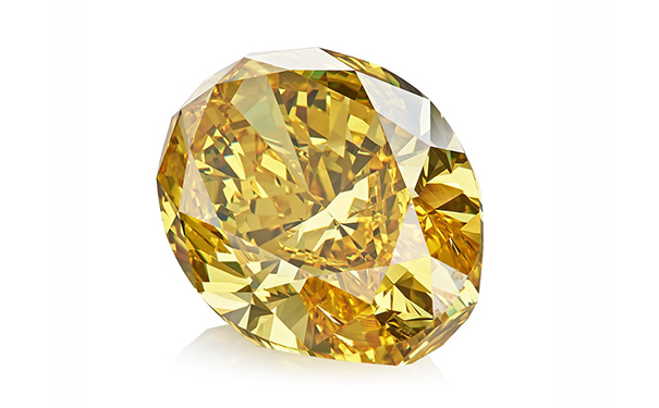 15.11ct 椭圆形切割黄钻