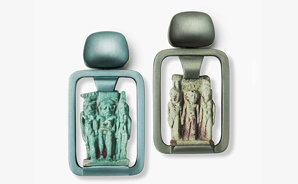 Horus, Isis and Nephthys 耳钉，by Hemmerle