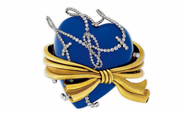 『Lot 344』Beribboned Heart 手镯，by René Boivin  估价：10万-15万美元