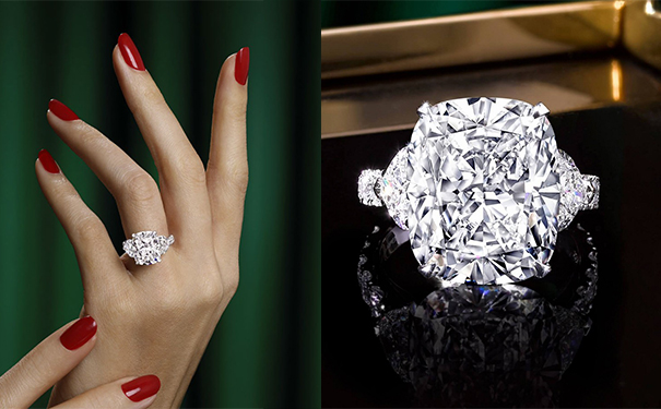 一颗6.06ct的枕形切割钻石