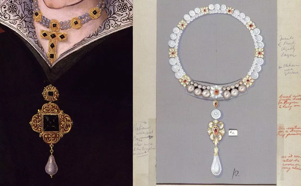 16世纪玛丽女王的天然珍珠项链