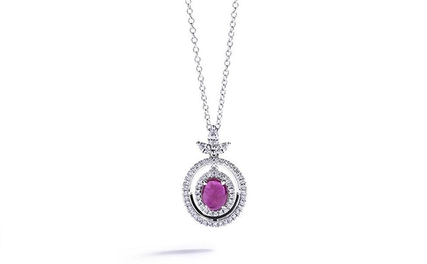 Grønlandske Rubiner 白金挂坠项链