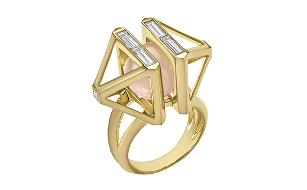 Double Diamond 金质戒指，by Stephen Webster