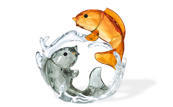 施华洛世奇-鱼跃龙门水晶摆件