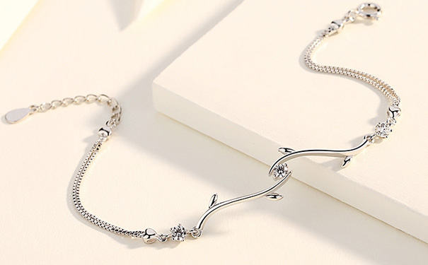 连理枝纯银手链