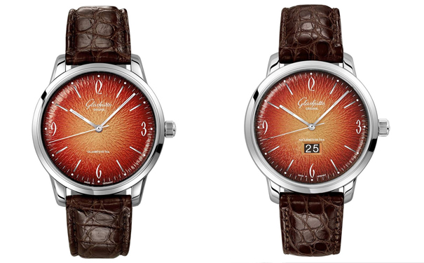 搭配棕色鳄鱼皮表带。大三针官价6300欧元，大日历官价7800欧元