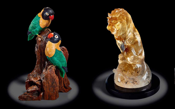 雄狮雕件，by Gerhard Becker/爱情鸟雕件