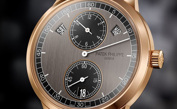 40.5mm 玫瑰金表壳经过缎面抛光装饰