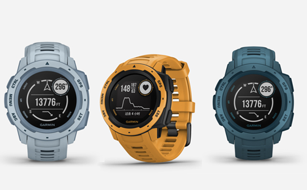 Garmin Instinct三款新色——海沫蓝、旭日黄和湖滨蓝