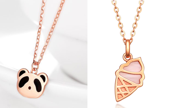 彩金项链吊坠什么样子