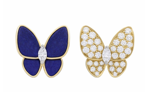 Two Butterflies 金质耳钉，by Van Cleef & Arpels