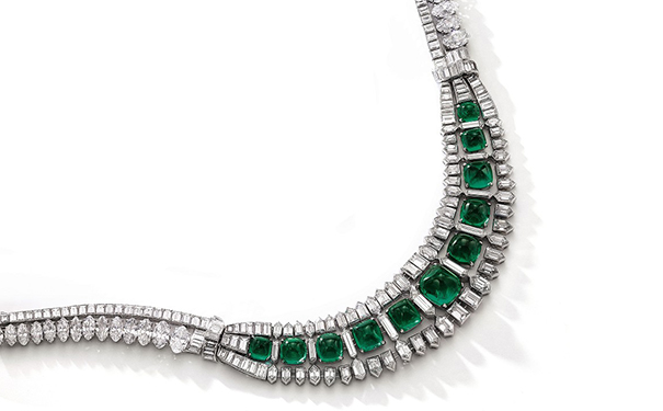 祖母绿和钻石项链，约1935年
