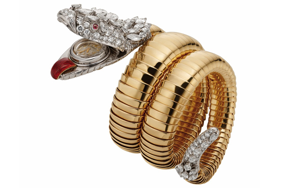 Serpenti 金质手镯表，by Bulgari，1958年