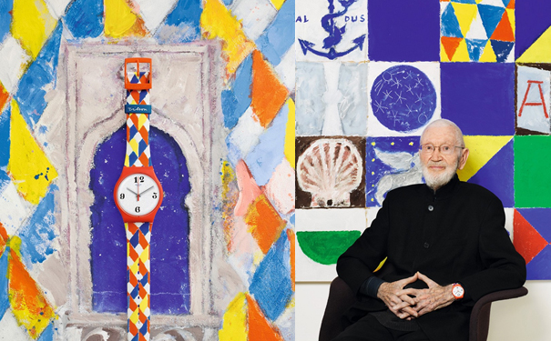 硅胶表带的图案设计取自 Joe Tilson 的作品《The Stones of Venice Contarini》