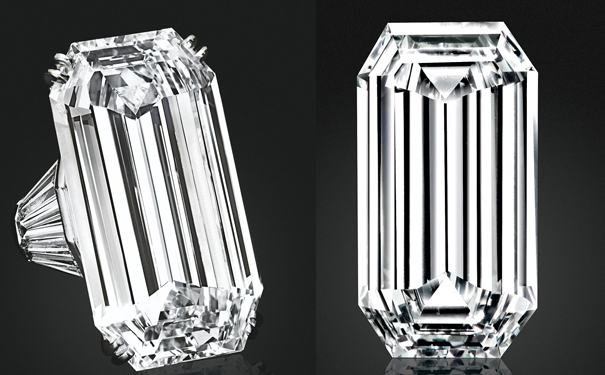 「Mirror of Paradise」是一颗52.58ct长阶梯形钻石
